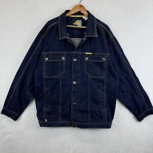 Vintage Southpole Jacket Mens XL Blue Denim Jean Trucker Y2K Made USA 90s